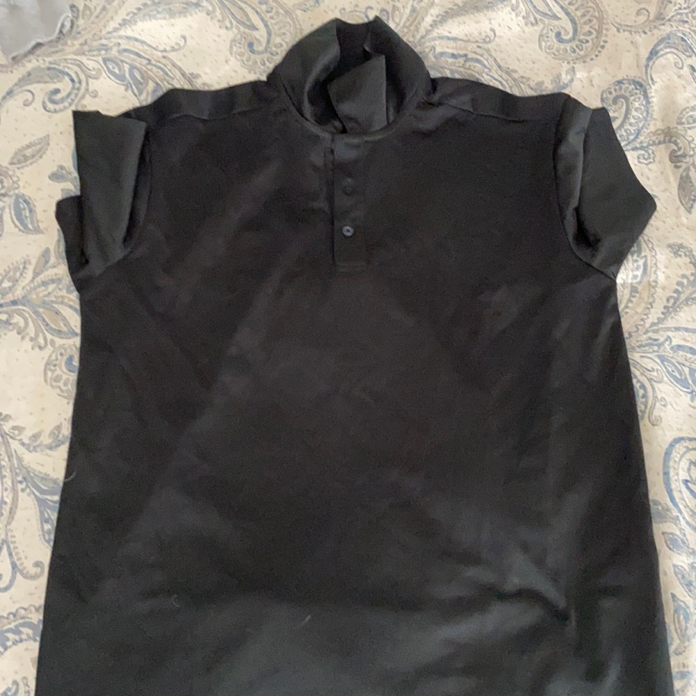 Sports fabric black polo